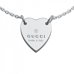 Gucci Silver Trademark Heart Bracelet - 6.75"