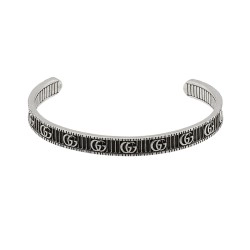 Gucci Silver GG Marmont Torc Style Bangle