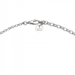 Gucci Silver Interlocking Textured Pendant & Belcher Chain