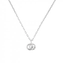 Gucci 18ct White Gold & Diamond Running G Collection Pendant