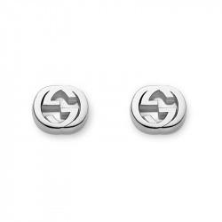 Silver Interlocking Collection Stud Earrings
