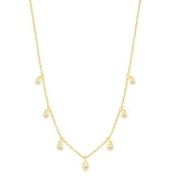 Yellow Gold 0.53ct Diamond Droplet Necklace