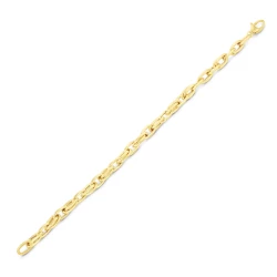  Yellow Gold 7.25" Oval Link Bracelet long