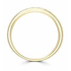 Yellow Gold and Diamond Channel Set Wedding Ring profile view