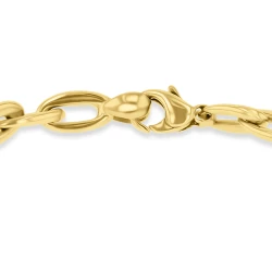 Yellow Gold Oval Link Chain Bracelet clasp