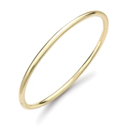 Yellow Gold Solid Oval Bangle