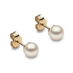 Yoko Classic Collection 18ct Yellow Gold 5-5.5mm Freshwater Pearl Stud Earrings