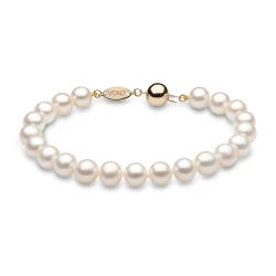 Yoko Classic Collection 18ct Yellow Gold 7-7.5mm Freshwater Pearl Bracelet