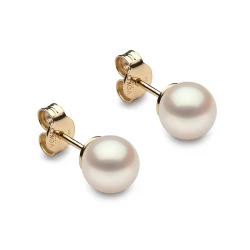 Yoko Classic Collection 18ct Yellow Gold 7-7.5mm Freshwater Pearl Stud Earrings