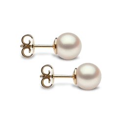 Yoko Classic Collection 18ct Yellow Gold 8-8.5mm Freshwater Pearl Stud Earrings