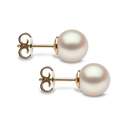 Yoko Classic Collection 18ct Yellow Gold 9-10mm Freshwater Pearl Stud Earrings
