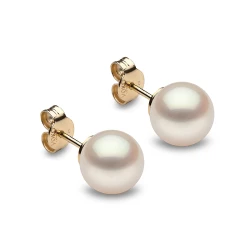 Yoko Classic Collection 18ct Yellow Gold 9-10mm Freshwater Pearl Stud Earrings