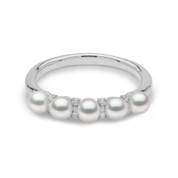 Yoko Eclipse Collection 18ct White Gold Akoya Pearl & Diamond Ring