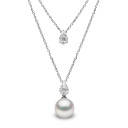 Yoko London Starlight 18ct White Gold South Sea Pearl & Diamond Double Necklace