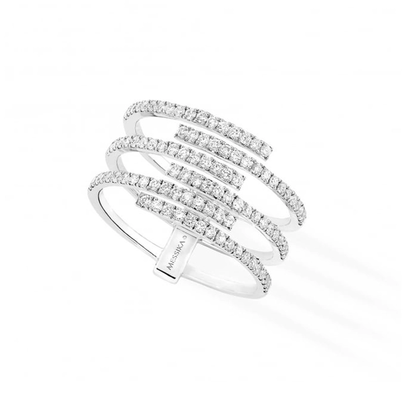 18ct White Gold & Diamond Messika Gatsby Six Row Ring | Products ...