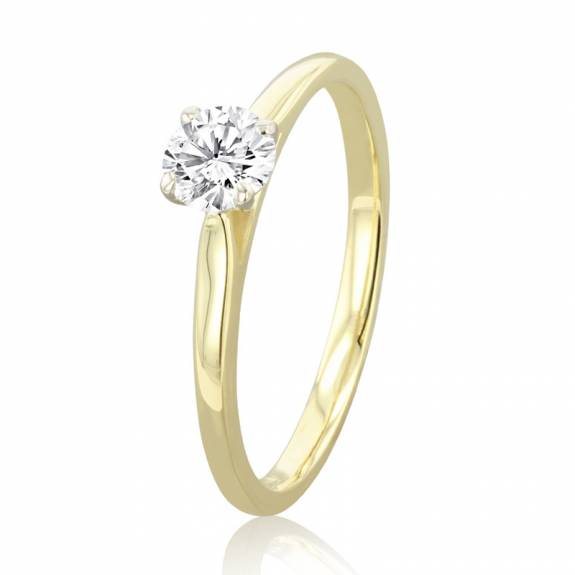 Grace Collection 18ct Yellow & White Gold Diamond Ring - 0.40ct