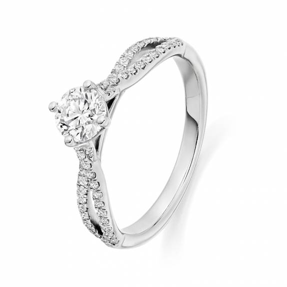 Platinum & Diamond Solitaire Cardinal Claw Ring - 0.50ct