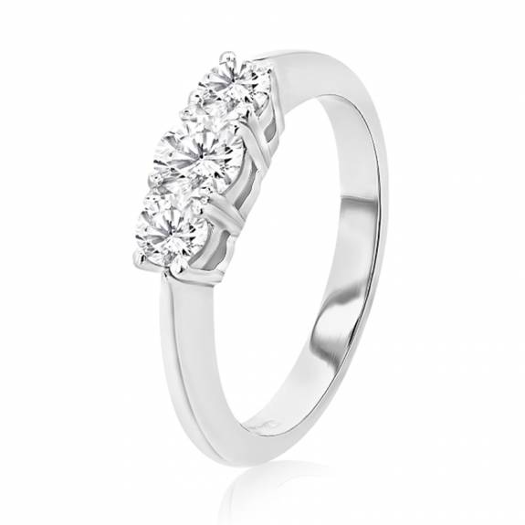 Platinum & Diamond Three Stone Ring - 0.60ct