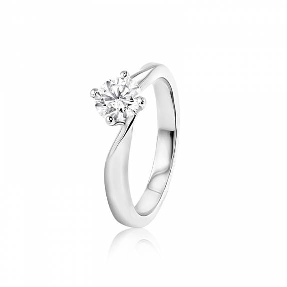 KC Collection Platinum & Diamond Solitaire Ring - 0.71ct