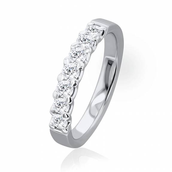 Platinum Diamond Claw Set Wedding Ring - 0.50ct