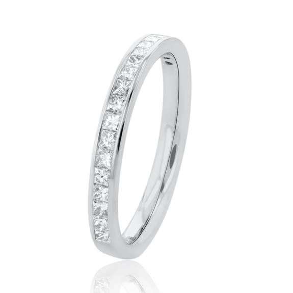 Platinum & Princess Cut Diamond  Wedding Ring - 0.50ct