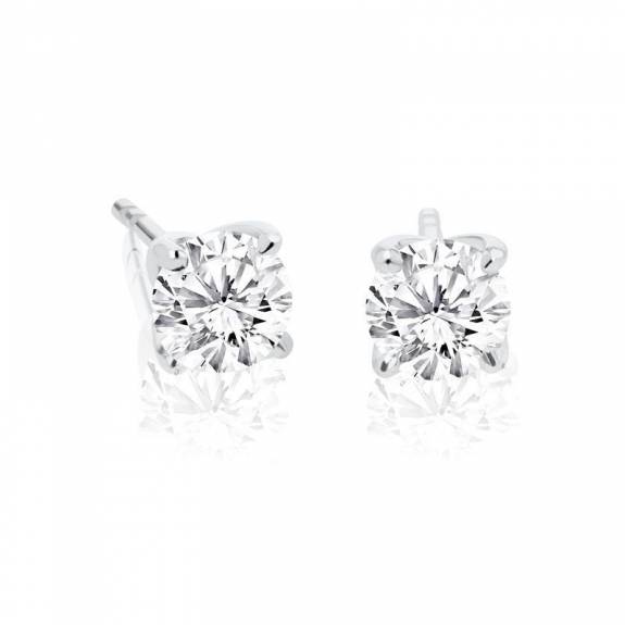 Platinum & Diamond Stud Earrings - 1.24ct