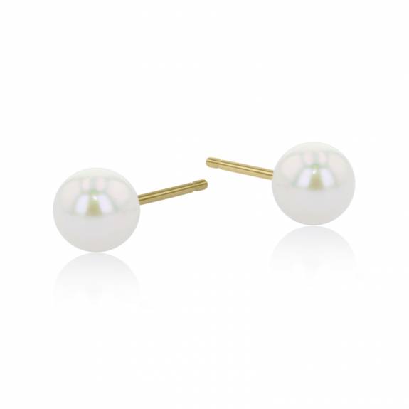 9ct Yellow Gold Cultured Pearl Earrings - 5mm