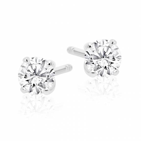 Platinum & Diamond Classic Stud Earrings - 0.82ct