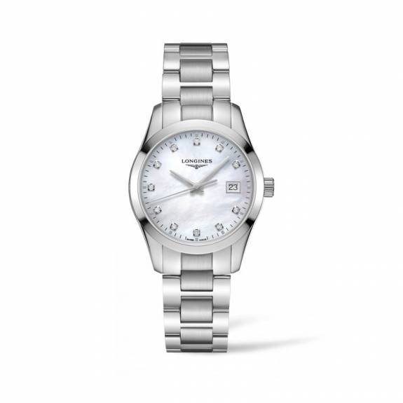 Longines Ladies Conquest Mother-of-Pearl Dial Diamond Dial Watch