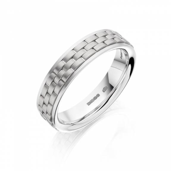 Christian Bauer Gents Platinum & 18ct Gold Woven Effect Ring