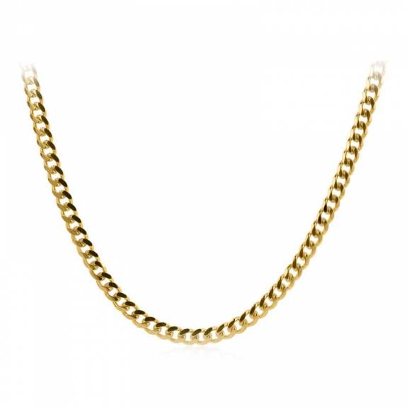 9ct Yellow Gold Bombe Curb Chain - 20"