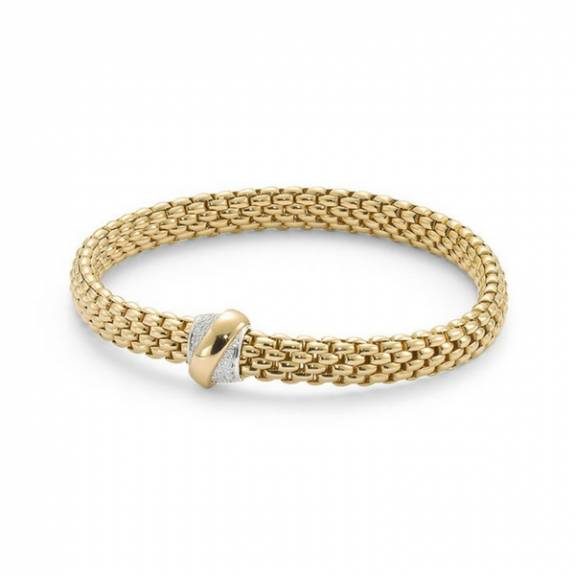 Fope 18ct Yellow Gold Flex'it Vendome Diamond Bracelet					