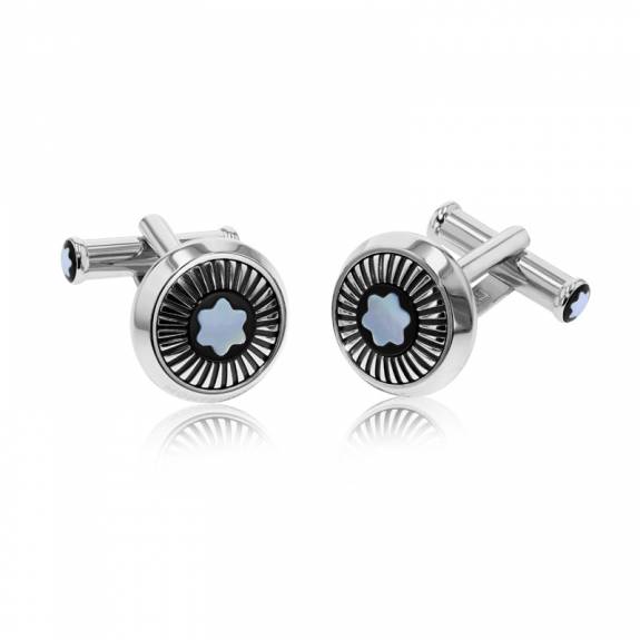 Montblanc Steel Star Collection Mother-of-Pearl Cufflinks				