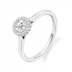 Platinum & Diamond Halo Style Ring - 0.38ct