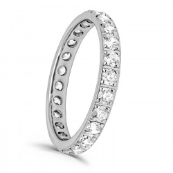 Platinum & Diamond Claw Set Full Eternity Ring - 1.00ct