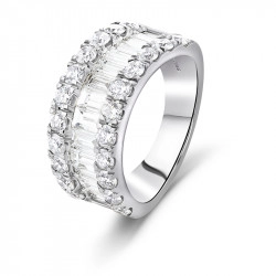 Platinum Baguette & Brilliant Cut Diamond Dress Ring