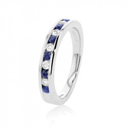 Platinum 0.18ct Sapphire & Diamond Channel Set Ring
