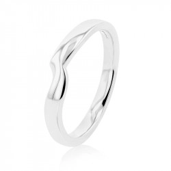 Ladies 18ct White Gold Shaped Wedding Ring