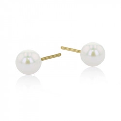 9ct Yellow Gold Cultured Pearl Earrings - 5mm