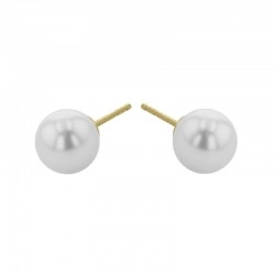 9ct Yellow Gold Cultured Pearl Earrings - 7mm