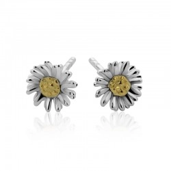 Silver & Gold Plated Small Daisy Style Stud Earrings