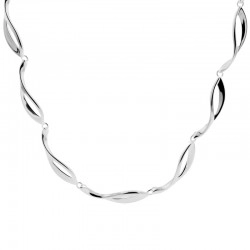 Silver Open Wave Link Necklace