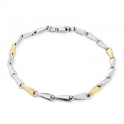 9ct White & Yellow Gold Arrowhead Link Bracelet