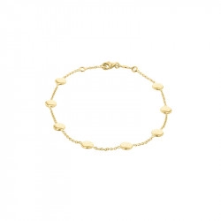 9ct Yellow Gold Disc & Trace Link Bracelet