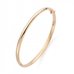 9ct Yellow Gold 4mm Oval Bangle