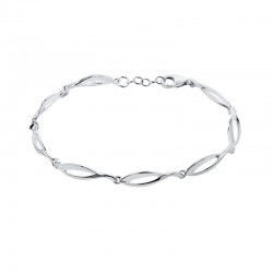 Silver Open Wave Link Bracelet