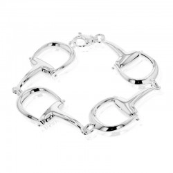 Silver Stirrup Link Bracelet