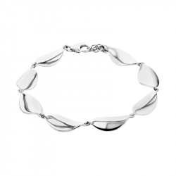 Silver Concave Marquise Link Bracelet