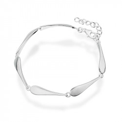 Silver Tapered Wave Design Bracelet