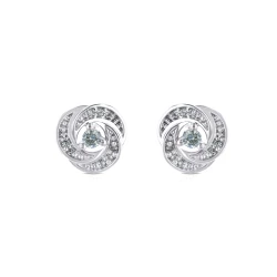 14ct White Gold 0.11ct Diamond Rosebud Earrings
